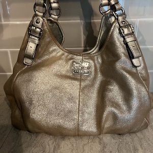 Coach Madison Hobo Champagne Metallic